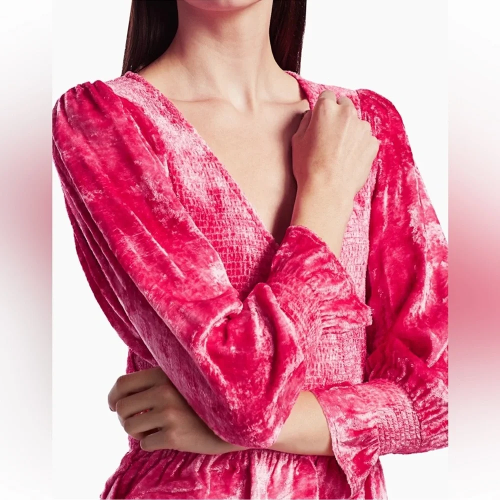 NWT Loveshackfancy Evan dress grenadine pink XS - Picture 14 of 15